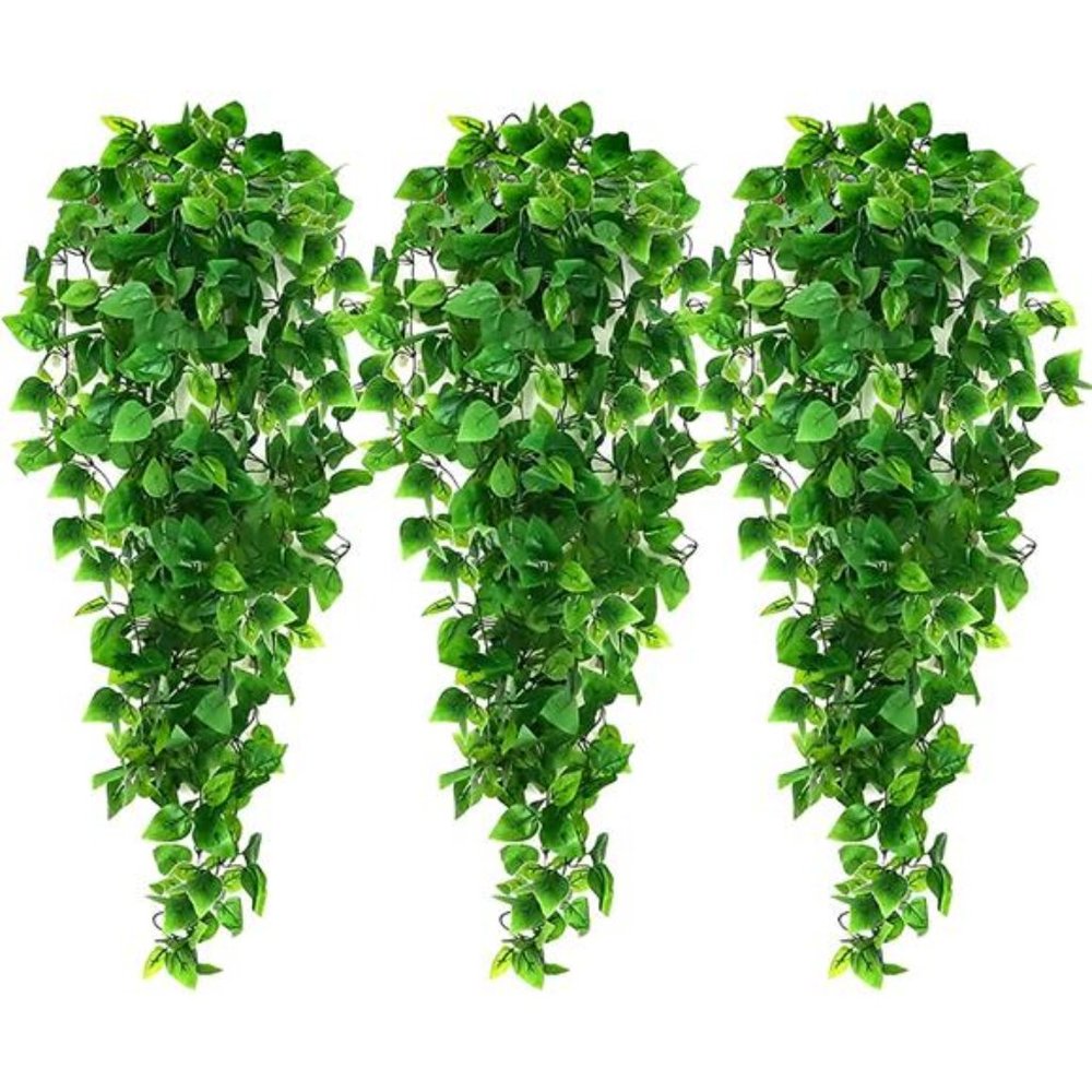 3pcs Artificial Hanging Plants, 3.6ft Fake
